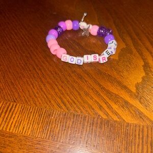 Pink and Purple Beaded Kids Bracelet